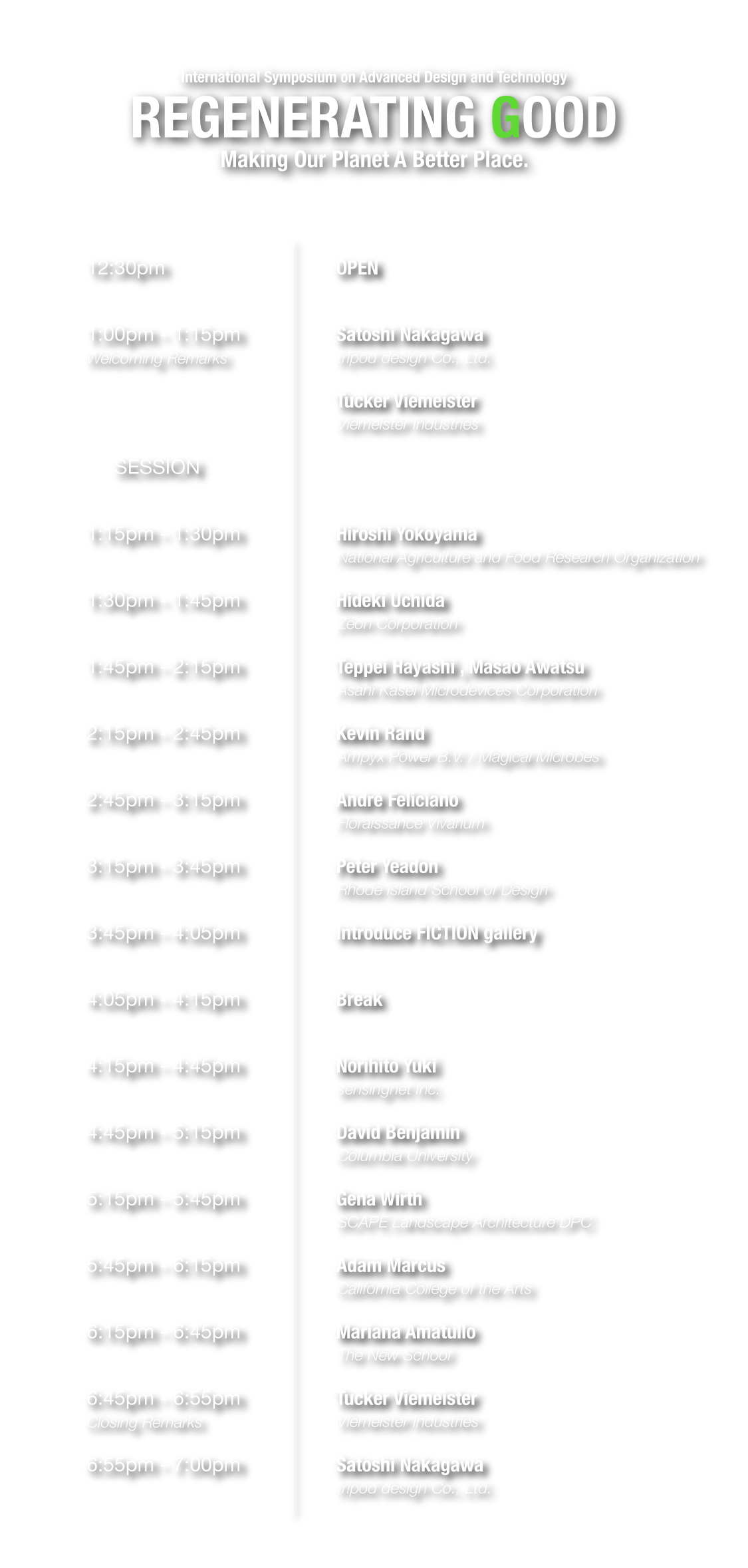 International Symposium Schedule.